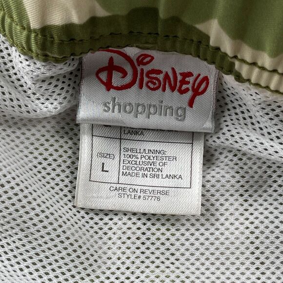 Disney Shopping Swim Trunks Mens Large Green Camo Mickey Mouse Cargo Mesh Lined - Picture 9 of 11